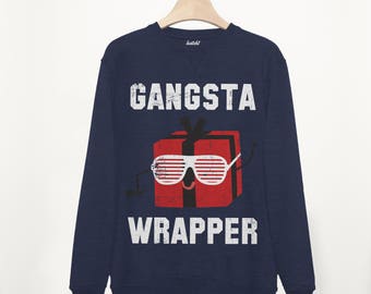 Gangsta Wrapper Men's Christmas Slogan Sweatshirt