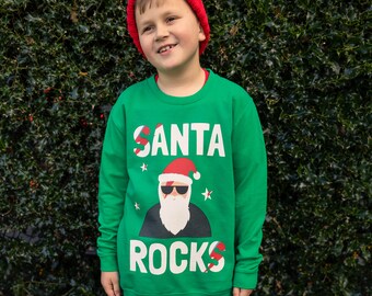Santa Rocks Boys' Christmas Jumper