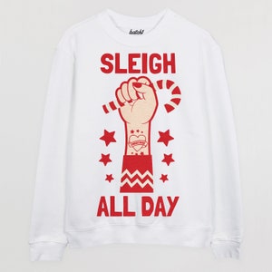 Sleigh All Day Women's Christmas Jumper White