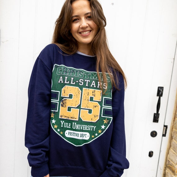 Batch1UK Christmas All Stars Women's Varsity Style Christmas Jumper