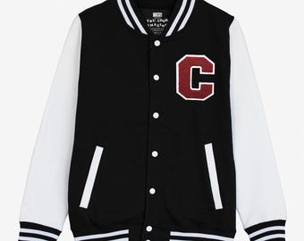 Giacca da baseball universitaria unisex personalizzata con la lettera C del college statunitense