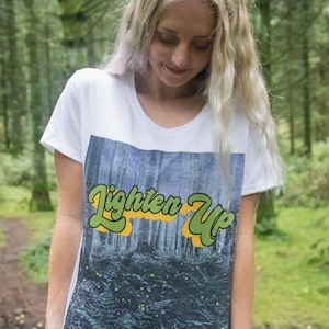 ライトアップレディーススローガンTシャツ