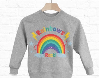 Rainbows Rock! Children&#39;s Slogan Sweatshirt