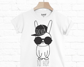 Hip Hop Bunny Unisex Children&#39;s Slogan T Shirt