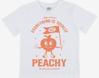 T-shirt en coton blanc pour enfant Everything Is Peachy
