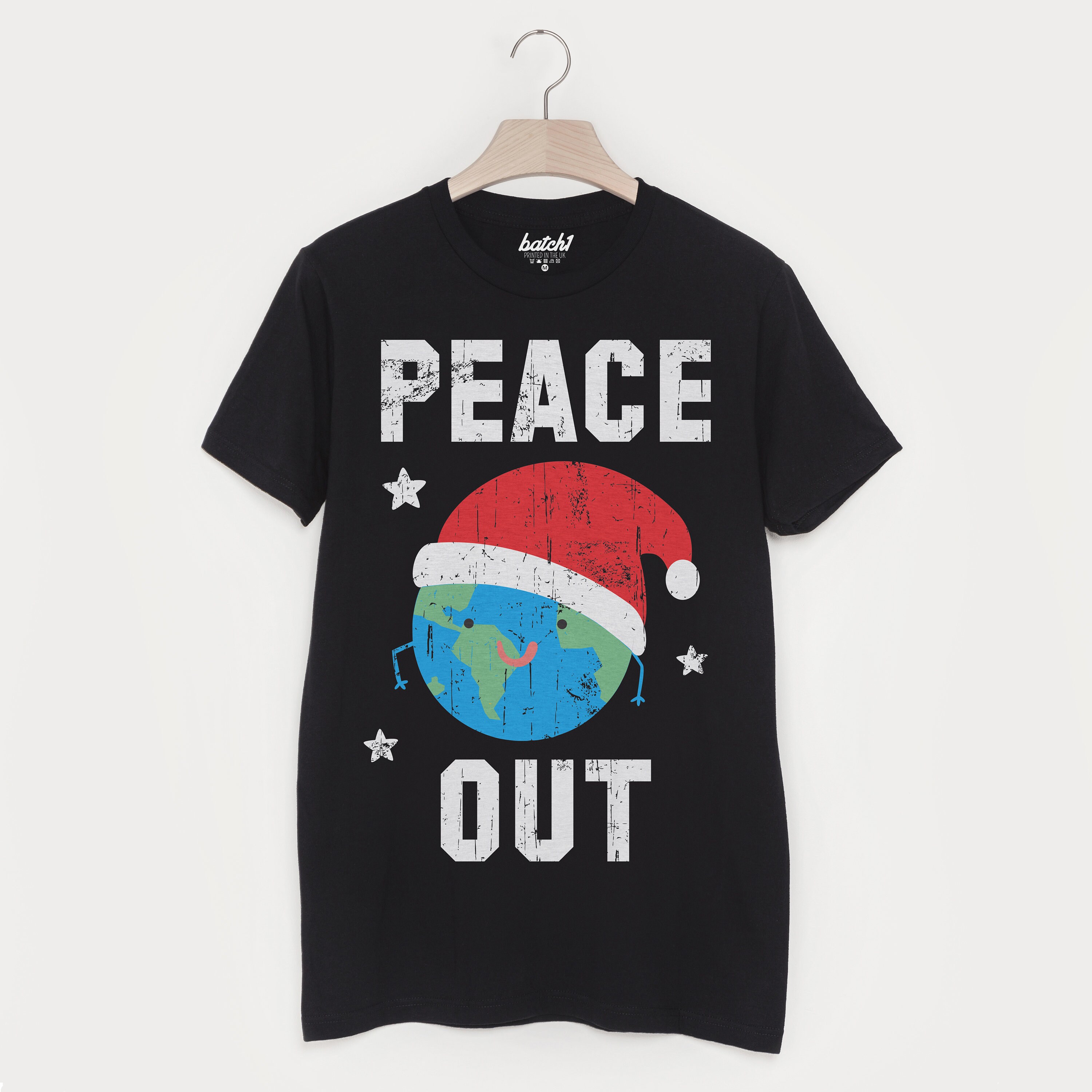 Image of Peace Out Men's Festive Christmas T Shirt