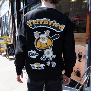 Terrifried Unisex Fried Egg Sweatshirt In Black