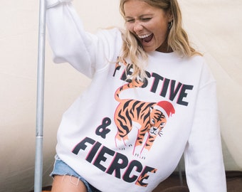 Festive and Fierce Women's Christmas Jumper