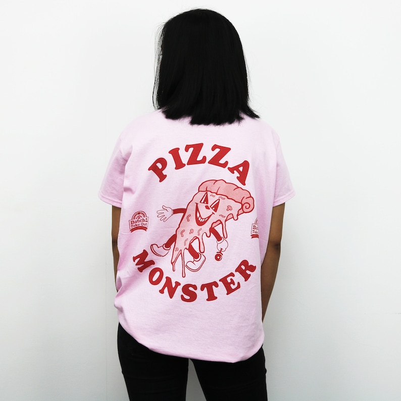 Pizza Monster Women's Back Print T Shirt image 4