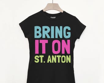 Maglietta St Anton Retro da donna con slogan alpino dopo sci