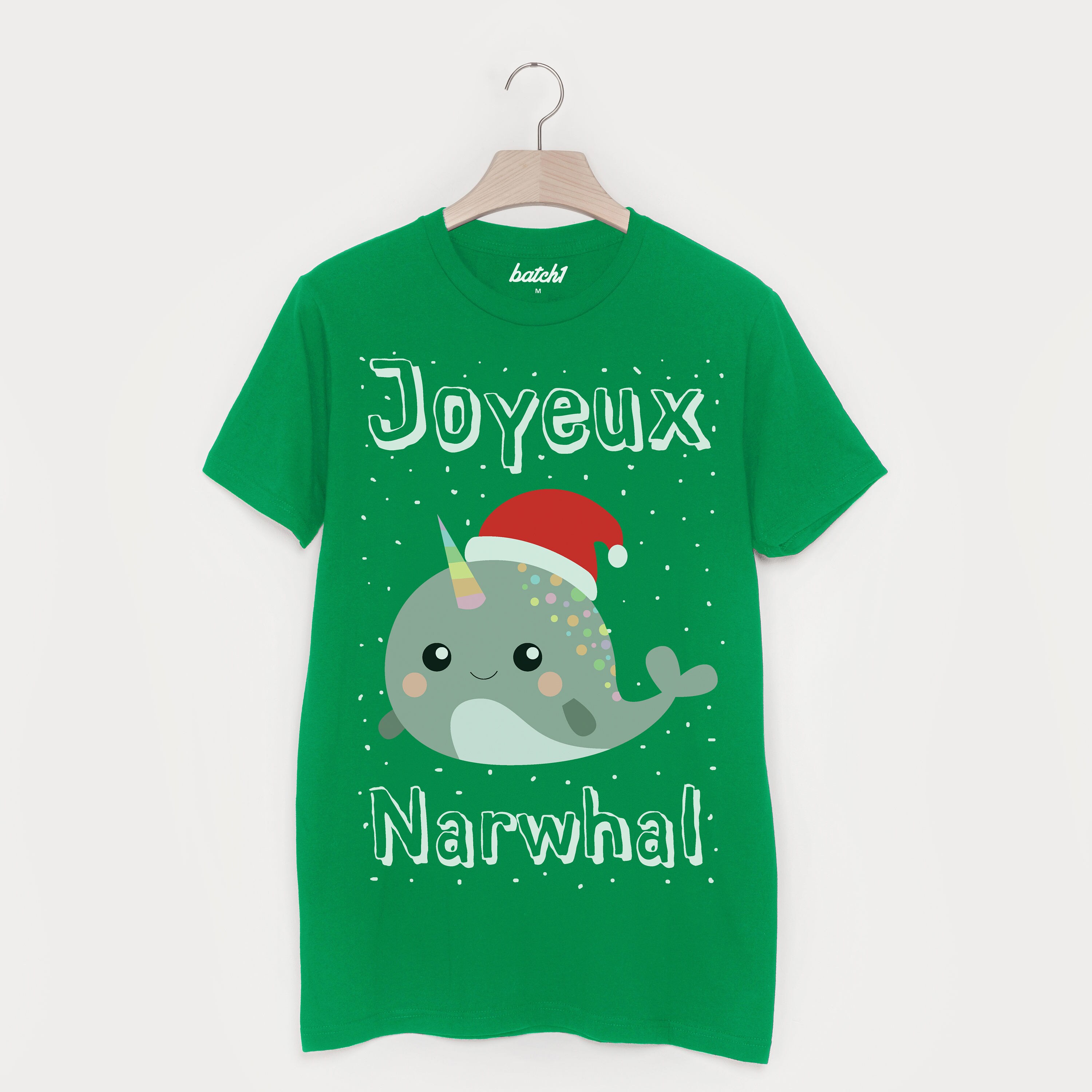 Image of Joyeux Narwhal Men's Christmas T-Shirt