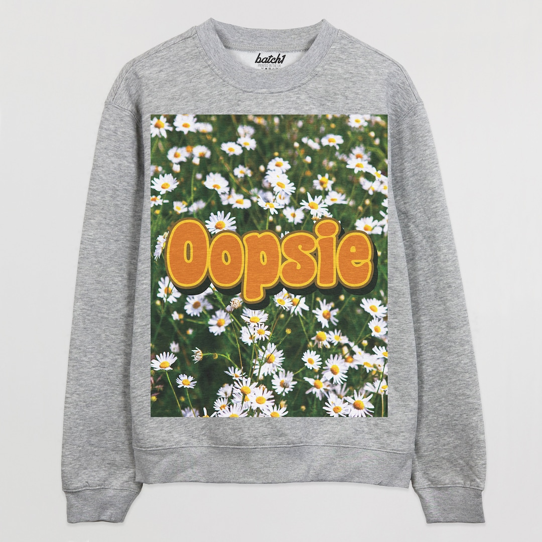 Oopsie Daisy Women's Slogan Sweatshirt in Grey Etsy UK