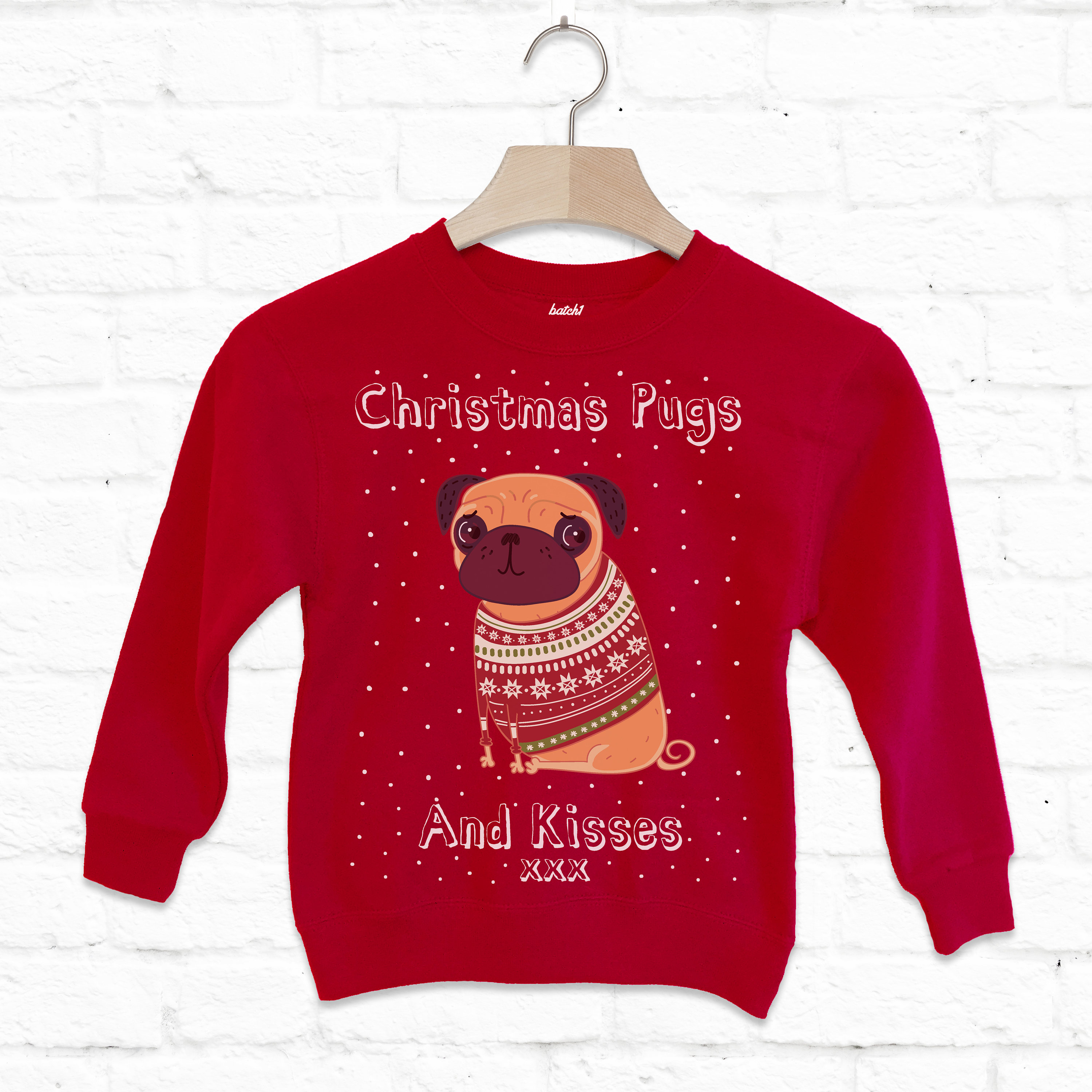 Sudadera Con Capucha Divertida De Pug Con Sombrero De Santa - Estampado Navideño, Para Niños Y Adultos