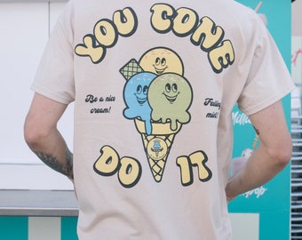 You Cone Do It Ice Cream Graphic T-Shirt in Sand
