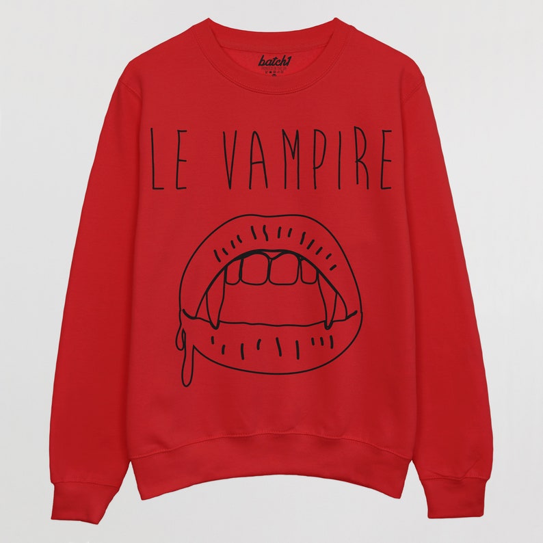 Le Vampire Womens Slogan Sweatshirt image 5