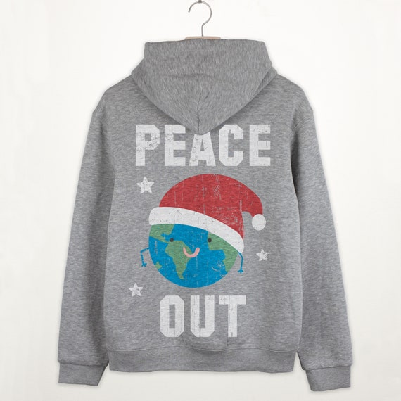 Peace Out Premium Christmas Slogan Hoodie