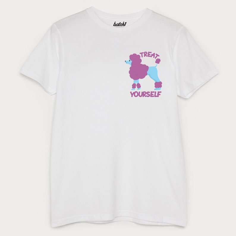 Treat Yourself Poodle Men's Slogan T-Shirt image 5