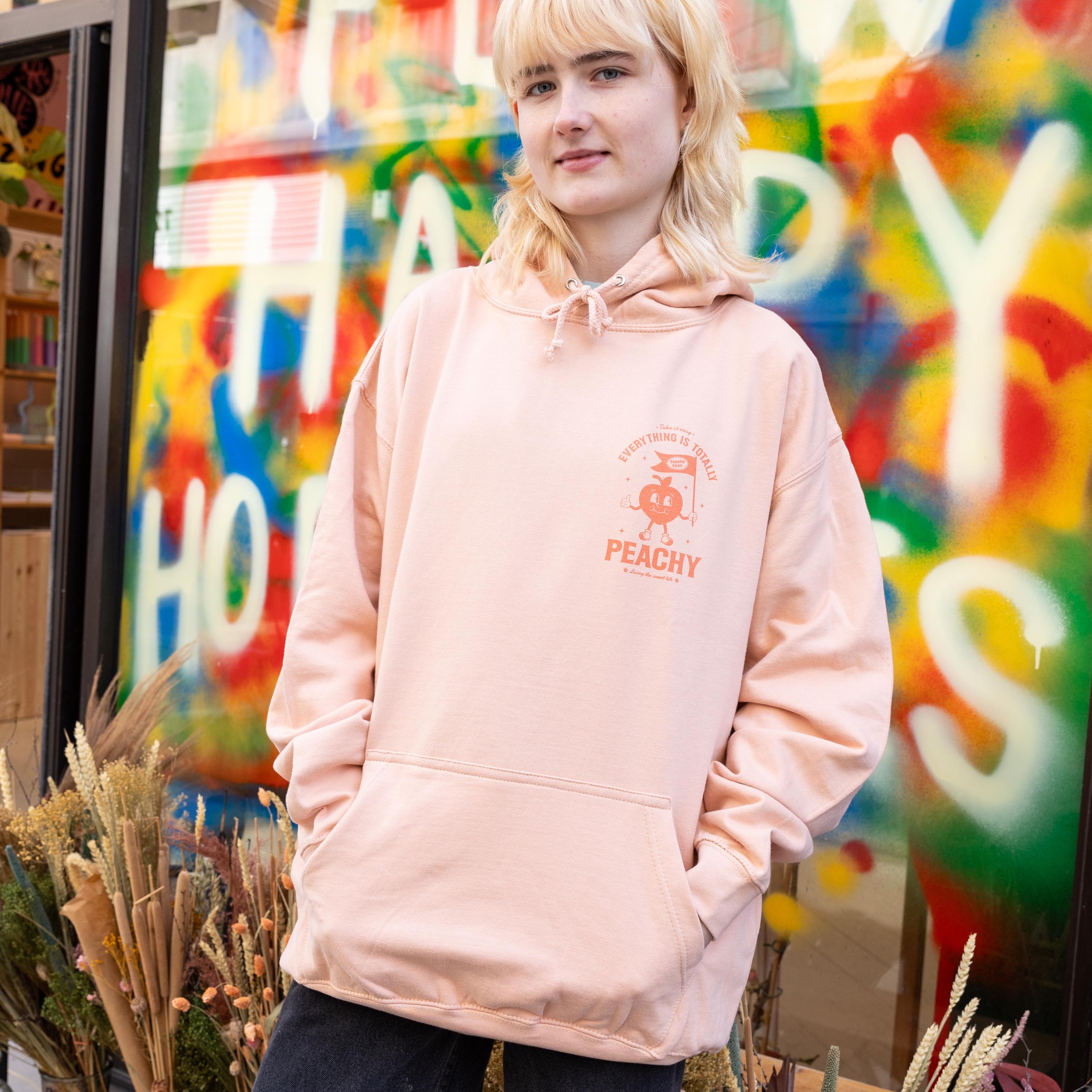 Everything is Peachy Vintage Style Graphic Hoodie in Peach - Etsy