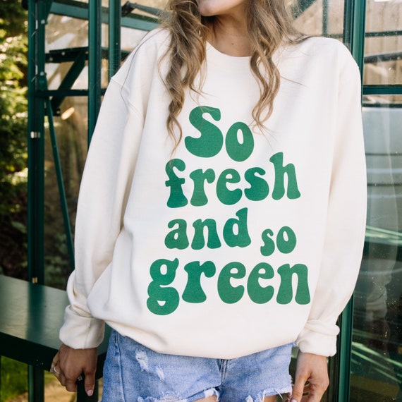 Green slogan sweatshirt clearance