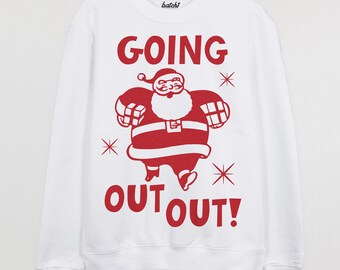Going Out Out Santa Women's Christmas Jumper