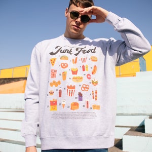 Junk Food Guide Herren Grafik Sweatshirt