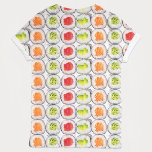 Sushi All Over Photo Print Unisex Food Fashion T-Shirt image 2