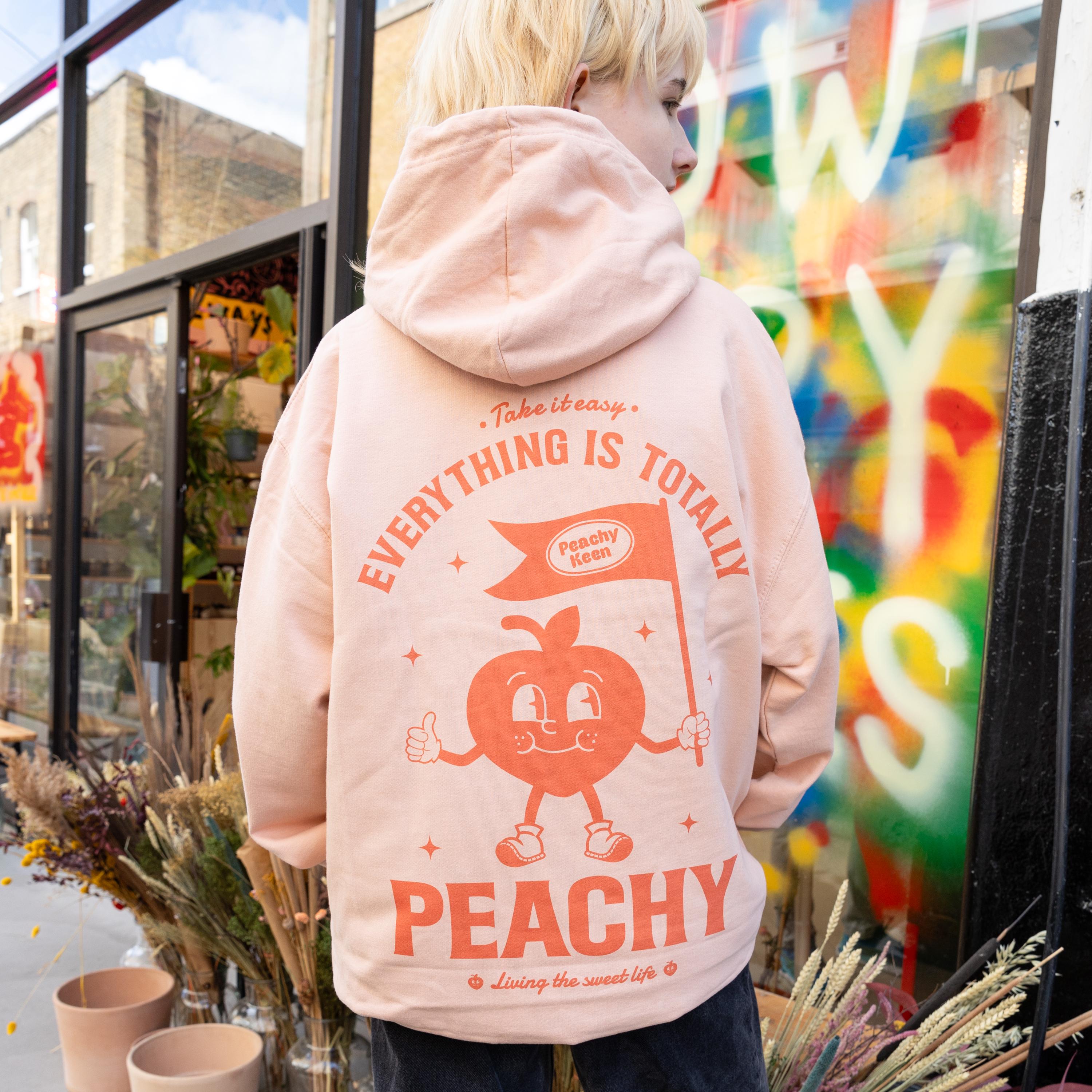 Everything is Peachy Vintage Style Graphic Hoodie in Peach - Etsy