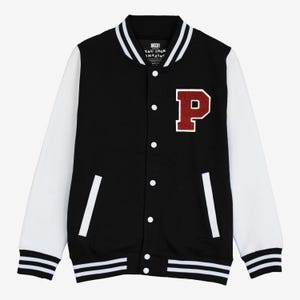 Chaqueta de béisbol universitaria personalizada con la letra P