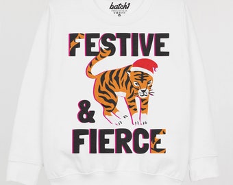 Festive and Fierce Children's Christmas Jumper