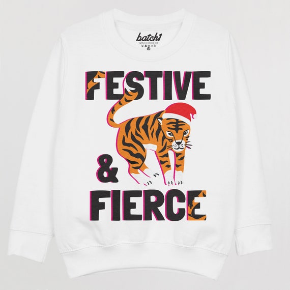 Festive and Fierce Children's Christmas Jumper UK