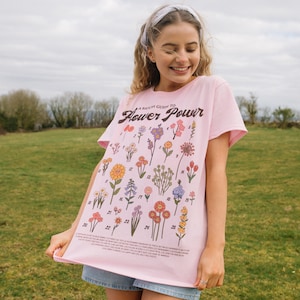 Flower Power Damen BlumenFührer T-Shirt