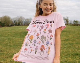 Flower Power Damen BlumenFührer T-Shirt