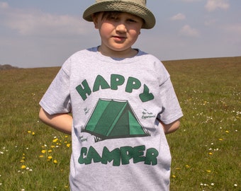 Happy Camper Boys' Camping Slogan T-Shirt