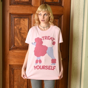 Treat Yourself Poodle Women's Slogan T-Shirt image 2