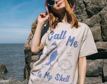 Call Me On My Shell Women's Staycation Slogan T-Shirt