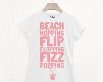 Beach Hopping Women’s Summer Vacation Slogan T Shirt