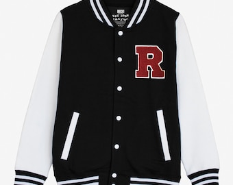 Varsity Baseball Jacket Unisex Personalised With US College Letter R