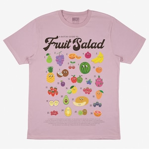 Fruit Salad Guide Graphic Unisex T-Shirt in Purple