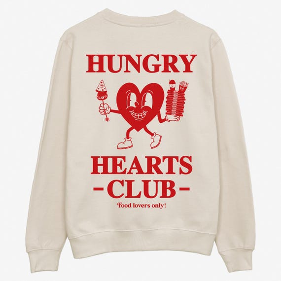Hungry Hearts Club Graphic Sweatshirt in Vanilla