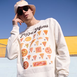 Pizza Menu Guide Sweat-shirt graphique pour hommes