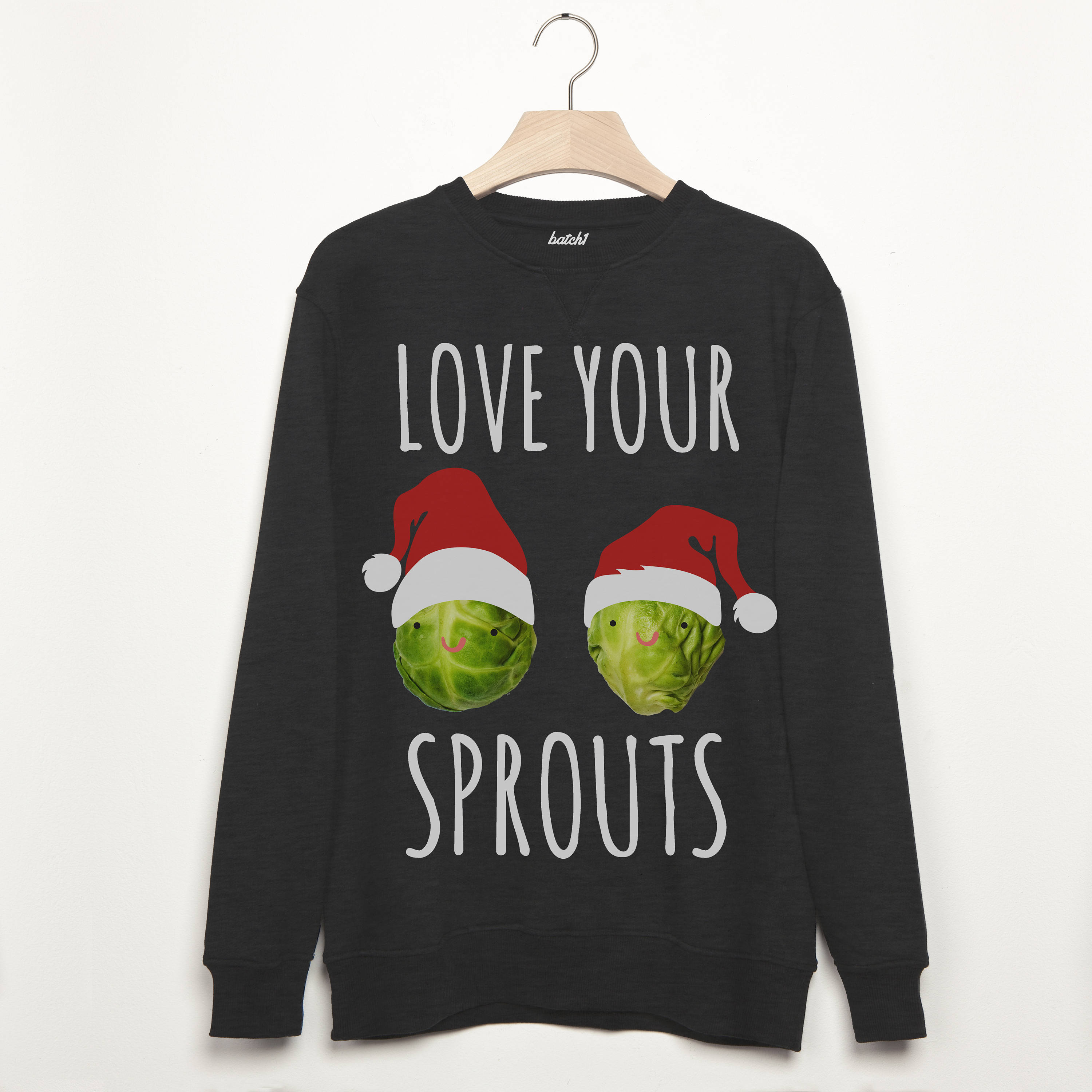 Image of Love Your Sprouts Men's Christmas Sweatshirt Jumper
