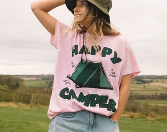 Happy Camper Women's Slogan T-Shirt