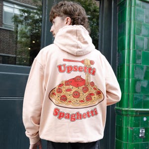 Upsetti Spaghetti Gráfico Pêssego Moletom Com Capuz