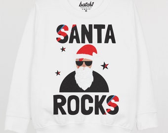 Santa Rocks Children&#39;s Christmas Jumper