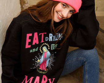 Eat Drink and Be Mary Dam Jultröja i Svart