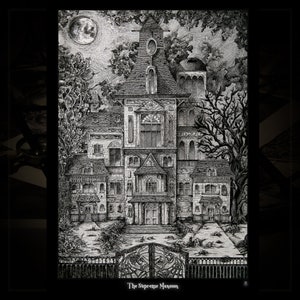 The Supreme Mansion A3 Poster Print Art Printing Ink drawing image 1