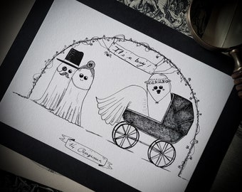 Inktober #14 Overgrown - Spooky - Creepy - Halloween - Ghost - Illustration - Drawing