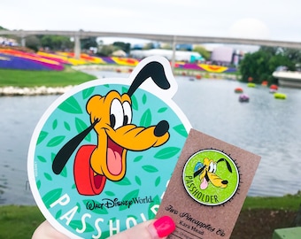 Annual Passholder pluto inspired disney passholder enamel pin