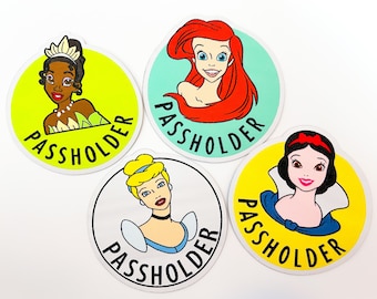 Annual Passholder Princess inspired disney cute embroidered large patch iron on design