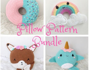 crochet pattern/ crochet Pillows/ Donut pillow/ fox pillow/ whale pillow/ rainbow/ rainbow baby/ crochet patterns/